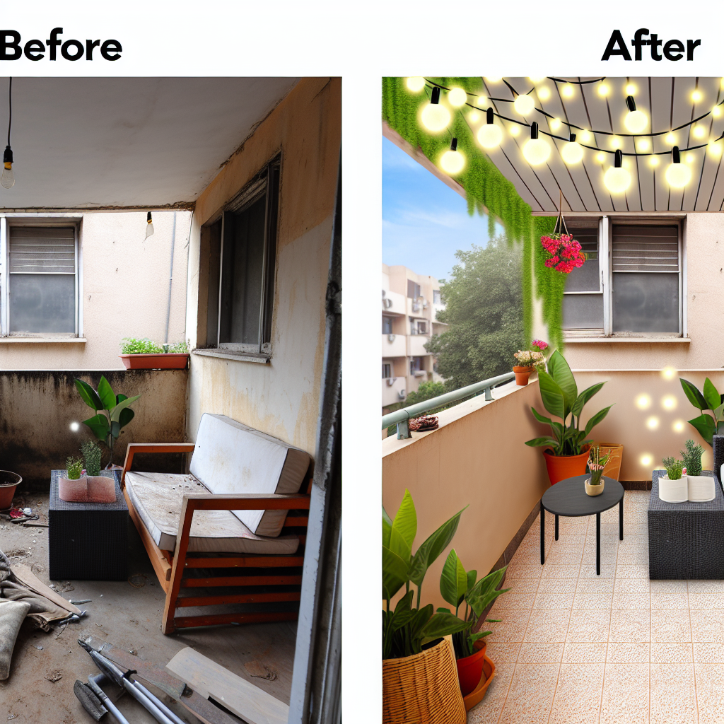 Before and after balcony transformation
